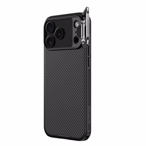 Nillkin CamShield Prop magnētiskais vāciņš iPhone 17 Pro Max / iPhone 18 Pro Max, melns, versija ar caurspīdīgu objektīva vāciņu