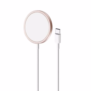 Puro magnētiskā bezvadu indukcijas uzlādes stacija USB-C, saderīga ar MagSafe, 1m, rozā