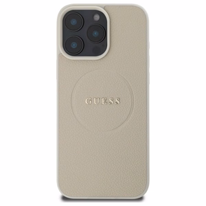 Guess graudainais zelta gredzena magnētiskais viedtālruņa apvalks iPhone 16 Pro Max - bēšs