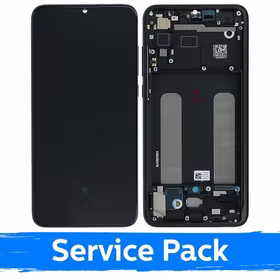 LCD Displejs Saderīgs ar Xiaomi Mi 9 Lite Ar Frame / Onyx Pelēks / (Service Pack)