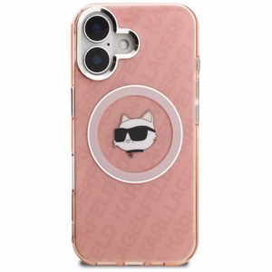 Karl Lagerfeld IML Choupette Head Logo MagSafe iPhone 16 Case - Pink