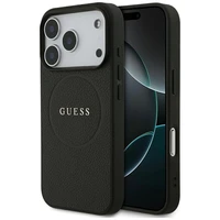 Guess Graudains Gredzens Magnētiskais viedtālruņa apvalks iPhone 17 Pro - melns