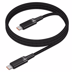 Hoco U153 Extreme USB-C–USB-C kabelis, PD, 5 A, 100 W, 1,2 m – melns