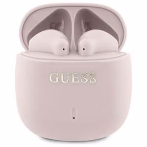 Guess Bluetooth austiņas GUTWSJ14ESGP TWS + dokstacija rozā/rozā drukāts klasiskais logotips
