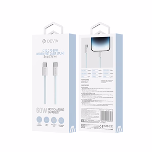 Devia kabelis Smart EC325 PD USB-C - USB-C 1,0 m 60W 3A melns