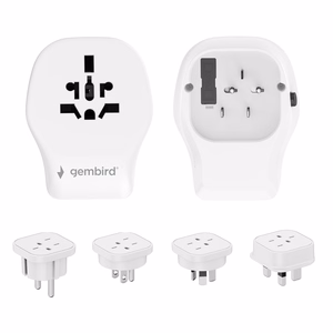 Gembird TPA-1A2C20-02-W universāls ceļojumu barošanas adapteris, 20 W, balts