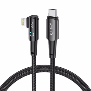 Tech-Protect UltraBoost L kabelis Lightning (leņķveida) / USB-C (taisns) PD 20W 3A 1m - pelēks