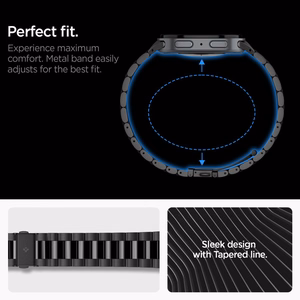 Spigen Modern Fit Band 316L aproce modelim Samsung Galaxy Watch 40/44/46 mm – melna