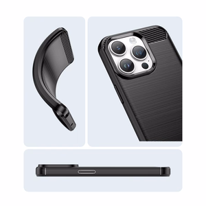 Karboniskais apvalks iPhone 14 Pro Max - gelas aizmugurējais pārklājums, zilas krāsas