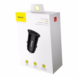 Baseus Circular automašīnas lādētājs 2x USB QC3.0, 30W, melns