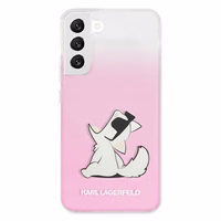 Karl Lagerfeld Choupette Eat viedtālruņa apvalks Samsung Galaxy S22+ – rozā