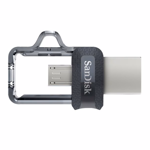 SanDisk 173384 USB zibatmiņas disks 32 GB USB Type-A / Micro-USB melns, caurspīdīgs