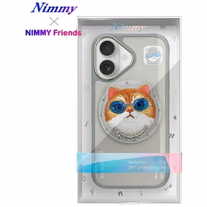 AmazingThing Nimmy Glasses Cool Cat MagSafe apvalks viedtālrunim iPhone 16 – pelēks