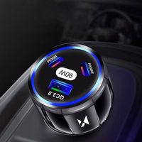 Automašīnas Lādētājs Wozinsky "WCCCA" Melns 90W (2xPD / 1xQC3.0)