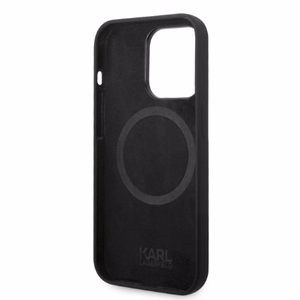 Karl Lagerfeld Silicone Ikonik vāciņš ierīcei iPhone 14 Pro, ar MagSafe, melns