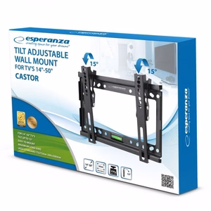 Esperanza ERW010 Castor – sienas stiprinājums 14–50 collu televizoriem, melns