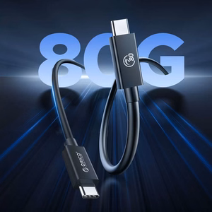 Orico USB4 Thunderbolt5 kabelis 80Gbps 240W no USB-C uz USB-C 1m - melns