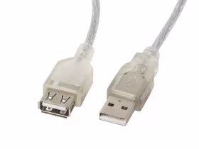 Lanberg CA-USBE-12CC-0018-TR USB cable 1.8 m USB 2.0 USB A caurspīdīgs