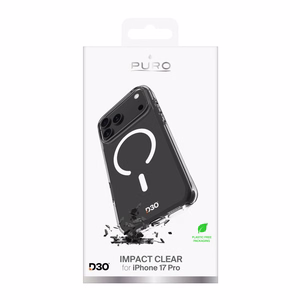 Puro Impact caurspīdīgs D3O TPU+PC magnētiskais viedtālruņa apvalks iPhone 17 Pro - caurspīdīgs