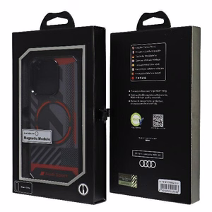 Audi IML Sport Magnētiskais viedtālruņa apvalks iPhone 15 Pro 6.1" melns/melns cietais apvalks AU-IMLMIP15P-RSQ/D2-BK