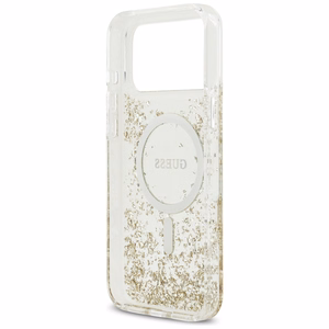 Guess Resin Bottom Glitter MagSafe Case for iPhone 17 Pro Max - Gold