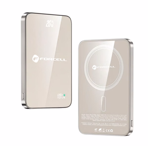 Portatīvais lādētājs saderīgs ar MagSafe Forcell F-Energy SuperSlim F5K8 QC4.0 PD3.0 15W 5000 mAh titāna dykuma krāsa