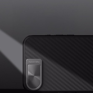 Nillkin CarboProp Magnetic maciņš with kameras vāciņš and statīvs iPhone 16e / 17e - melns