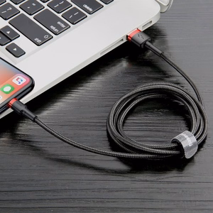 Baseus Cafule USB Lightning kabelis 1,5A 2m (melns+sarkans)