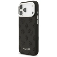 GUESS viedtālruņa apvalks IPHONE 17 Pro Max saderīgs ar Magnētisko GUHMP17XPSPOSSSK (PU W/ Peony Hot Stamp Script) melna