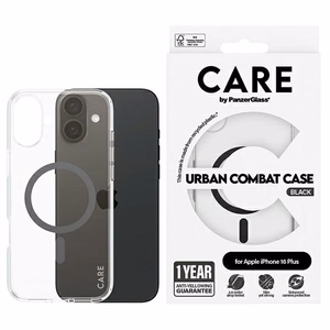 CARE by PanzerGlass Flagmanis viedtālruņa apvalks iPhone 16 Plus 6.7" melns/melns Magnētiskais 1347