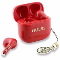Bezvadu austiņas TWS Guess Effect Printed Classic Logo & Charm sarkans