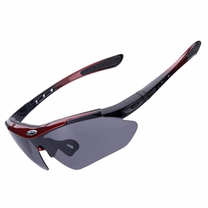 Rockbros 10141 fotohromās UV400 riteņbraukšanas brilles - sarkanas