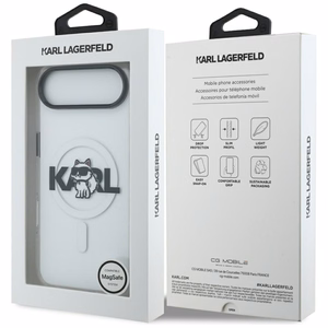Karl Lagerfeld IML Choupette Sketch Logo Magnētiskais viedtālruņa apvalks iPhone Air - caurspīdīgs