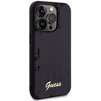 Guess Sequin Script Metal viedtālruņa apvalks iPhone 13 Pro Max - melns