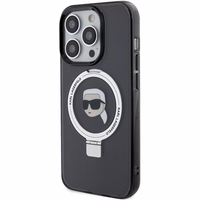 Karl Lagerfeld KLHMP15XHMRSKHK iPhone 15 Pro Max 6.7" melns ar statīvu Viedtālruņa apvalks Karl Head MagSafe
