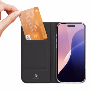 Dux Ducis Skin Pro iPhone 16 Pro Case with Flip and Card Slot - Black