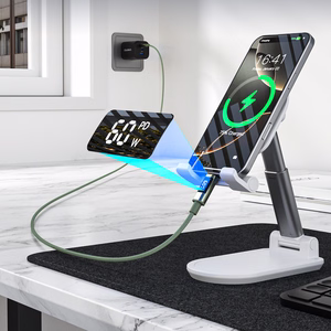 Choetech XCC-1068 PD 60W USB-C - USB-C kabelis ar displeju 1.2 m - zaļš