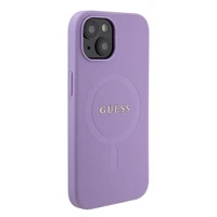Guess Saffiano magnētiskais viedtālruņa apvalks iPhone 15 Plus - violets