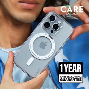 CARE by PanzerGlass Funkcionālais viedtālruņa apvalks ar statīvu iPhone 16 Pro 6.3" sudraba/sudraba Magnētiskais 1326