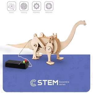 Koka konstruktors \"Ejošs dinozaurs\", izglītojošs modelis