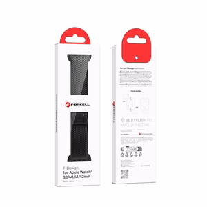 FORCELL F-DESIGN FA11 nerūsējošā tērauda siksniņa APPLE pulkstenim 38 / 40 / 41 mm melna
