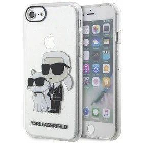 Karl Lagerfeld KLHCI8HNKCTGT iPhone 7/8/ SE 2020 / SE 2022 caurspīdīgs cietais apvalks Gliter Karl&Choupette