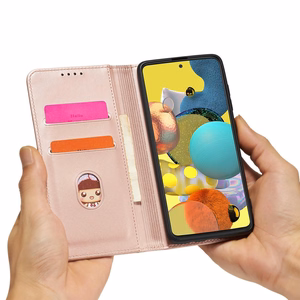 Magnētiskais karšu apvalks Samsung Galaxy A13 5G maciņš karšu turētājs rozā