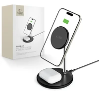Tech-Protect QI15W-A39 2in1 MagSafe uzlādes stacija - melna