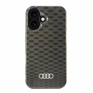 Audi IML Izšuvuma raksts Magnētiskais iPhone 16 6.1" melns/melns cietais apvalks AU-IMLMIP16-Q5/D3-BK