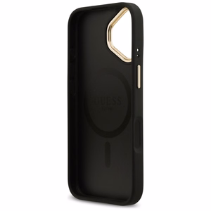 GUESS viedtālruņa apvalks IPHONE 17, saderīgs ar MagSafe GUHMP17SPG4SEMCK (PU W/ 4G Stripe) melns
