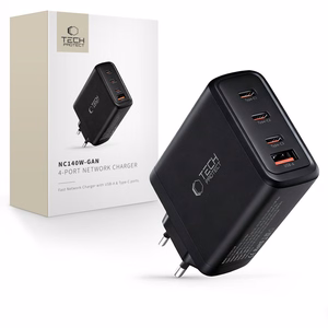 Tech-Protect NC140W-GAN 4 portu 140 W sienas lādētājs - melns