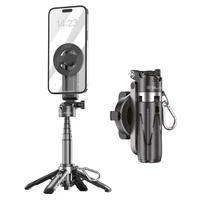 Blavec Selfie statīvs Alumīnija Coco Mini P-05 MagSafe statīvs + attālās vadības pults + turētājs 0,41 metri - melns