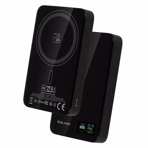 Blavec Portatīvais lādētājs 10000mAh BJ-04 Plāns 13,5mm - Type C - 22,5W magnētiskā Magsafe 3 in 1 (PBBJ04-MC10B) melna stikls