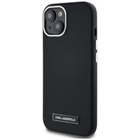 Karl Lagerfeld FW Metal Plate Magnētiskais iPhone 15 viedtālruņa apvalks - melns